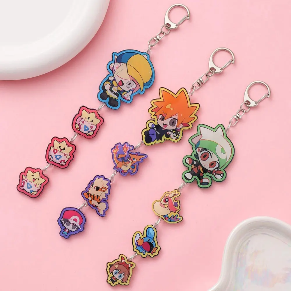 Anime Keychain Acrylic Cartoon Car Bag Pendant Gift Keyring