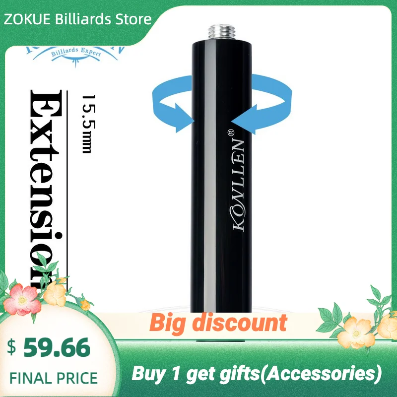 KONLLEN Cues Extension Pool Cue Extension 15.5cm Length Carom Cue Stick