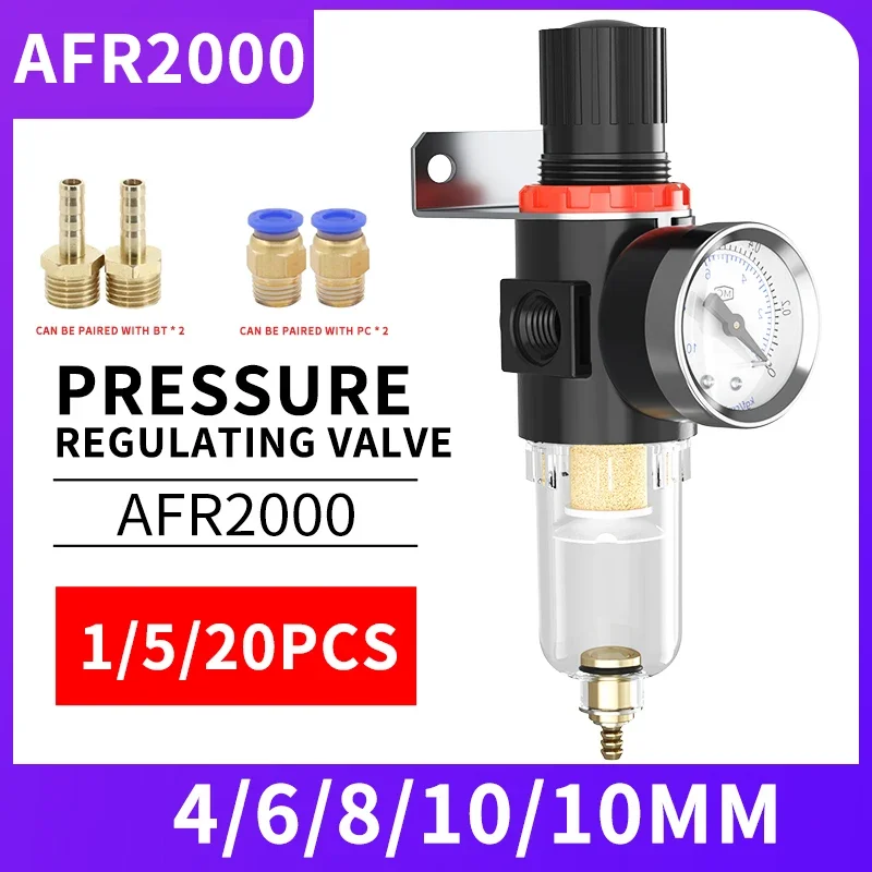 AFR2000 1 4 Pneumatic Filters Pneumat Filter For Air Compressor Moisture Separator Pressure Regulator Oil Water