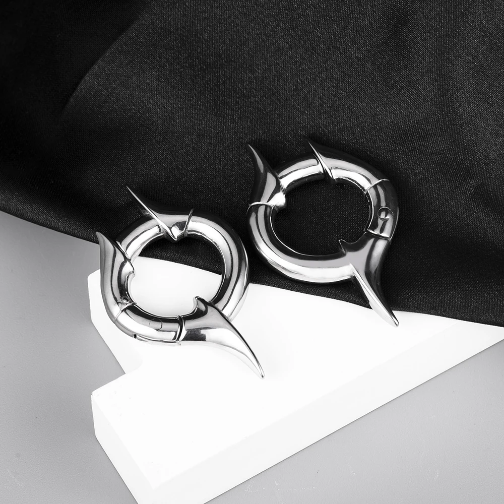 Vankula 2PCS Vintage Galactic  Ear Weights Hangers Stainless Steel Tunnels Gauges for Stretched Lobe Piercing Body Jewelry