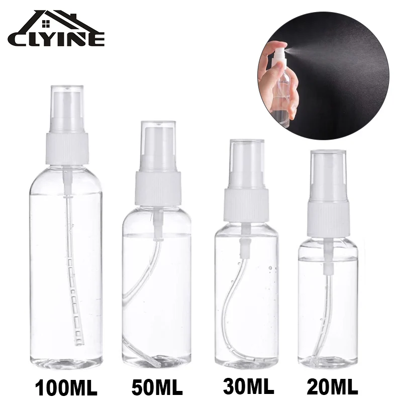 200/100/50/30ml Transparent Empty Plastic Spray Bottle Portable Refillable  Cosmetics Atomizer Plant Mist Watering Sprayer Bottle