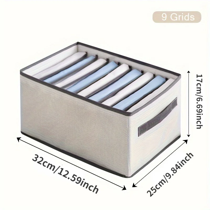 1pc Foldable Fabric Drawer Organizer for Jeans, Shirts, and Blankets - Space-Saving Closet Divider for Home Storage 3