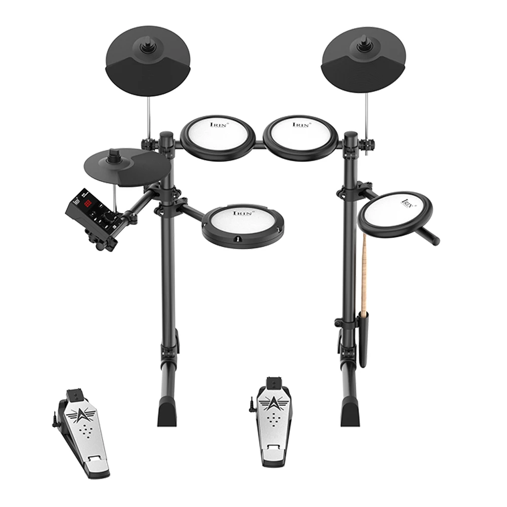 IRIN ND-08 Electric Drum Set Beginner Portable Electronic Drum Set Bluetooth MIDI Function with Headphones Sticks