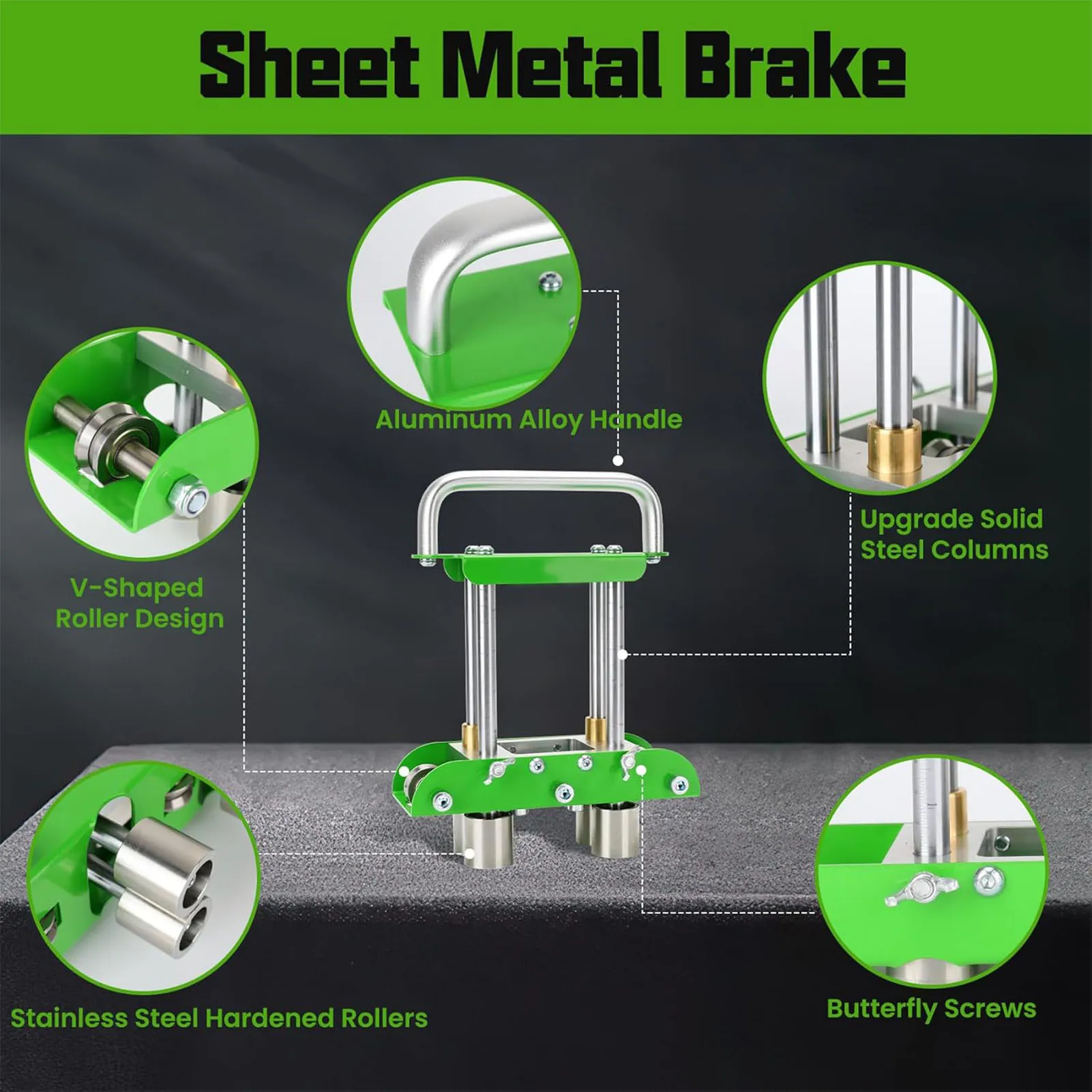 Plate Edge Rolling Tool Edge Roller 0 to 90 Degree Steel Aluminum Copper Plate Edge Rolling Bending Tool with 8 Inch Shears for Metal Roofing