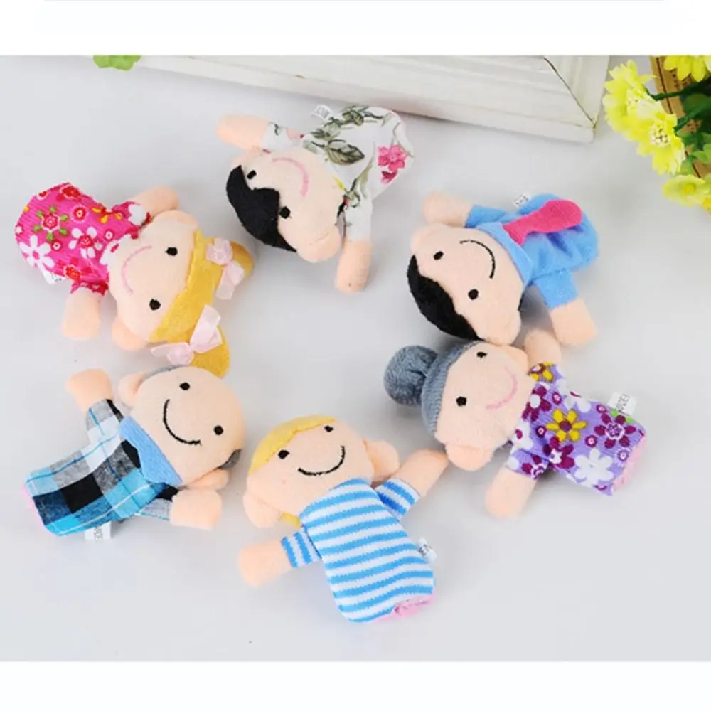 6Pcs 조부모 부드러운 손가락 인형 세트 대화형 교육용 천 벨벳 손가락 안전 미니 베이비 스타킹 스터퍼