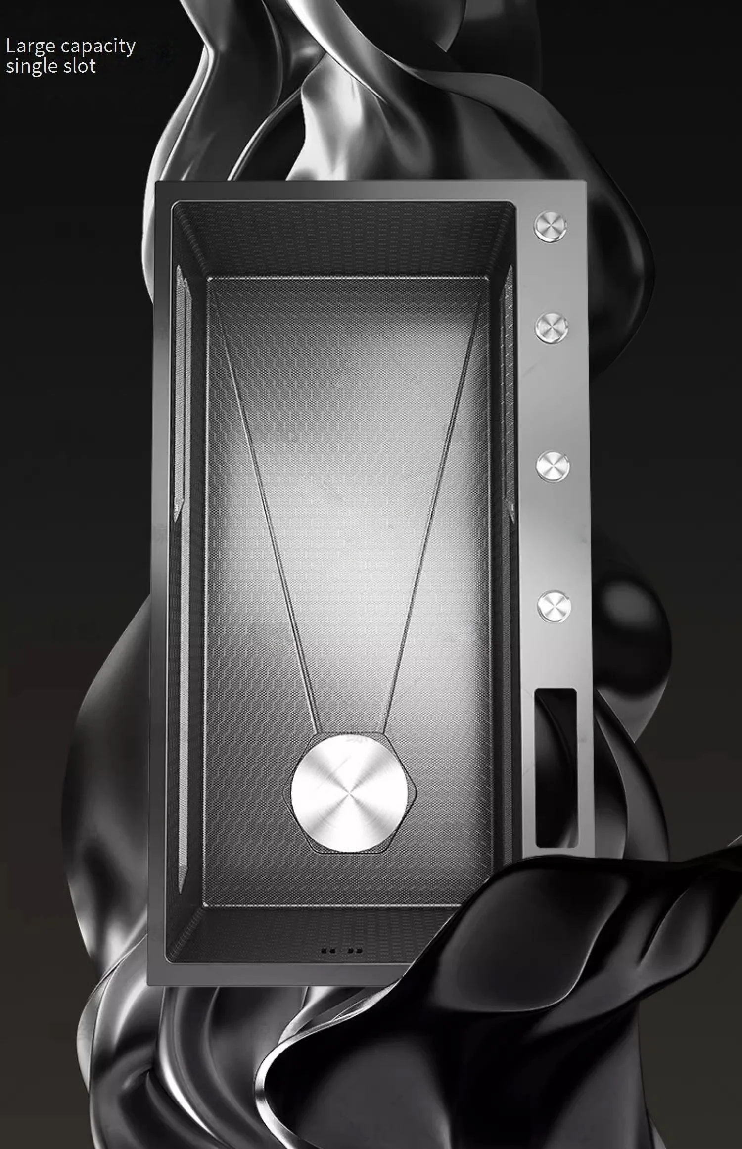 Description Picture 5 of itemStainless Steel Waterfall Kitchen Sink Embossed Extra Large Single Bowl Dishwashing pool Multifunctional Vegetable Wash Basin