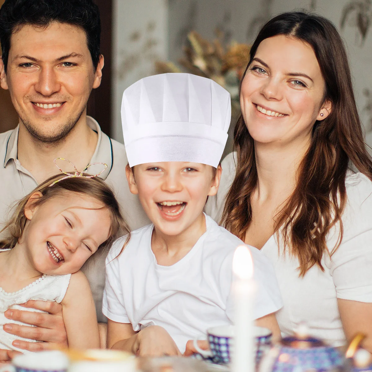 Children Disposable Chef Hats 20pcs Lightweight Headgear Simple Kitchen Accessories for Kids Boys Girls chef hats