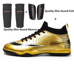 Youth Professional Golden Football Shoes - Boys Indoor Soccer Cleats - 38 (32751G - 1 golden sets)