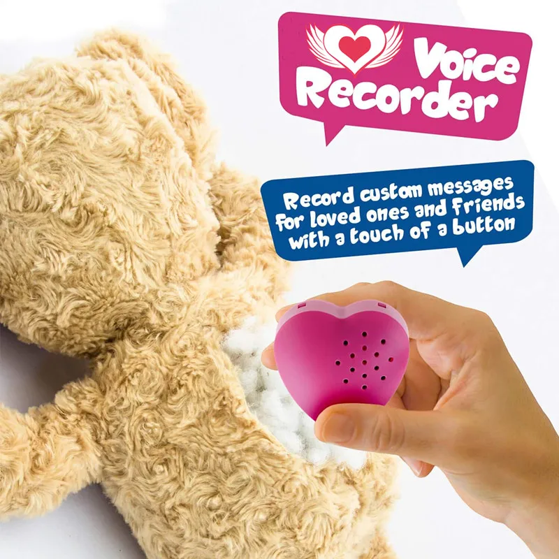 Mini grabadora de voz en forma de corazón, 2 piezas, botón de sonido  programable, grabación en 30 segundos para muñeco de peluche - AliExpress