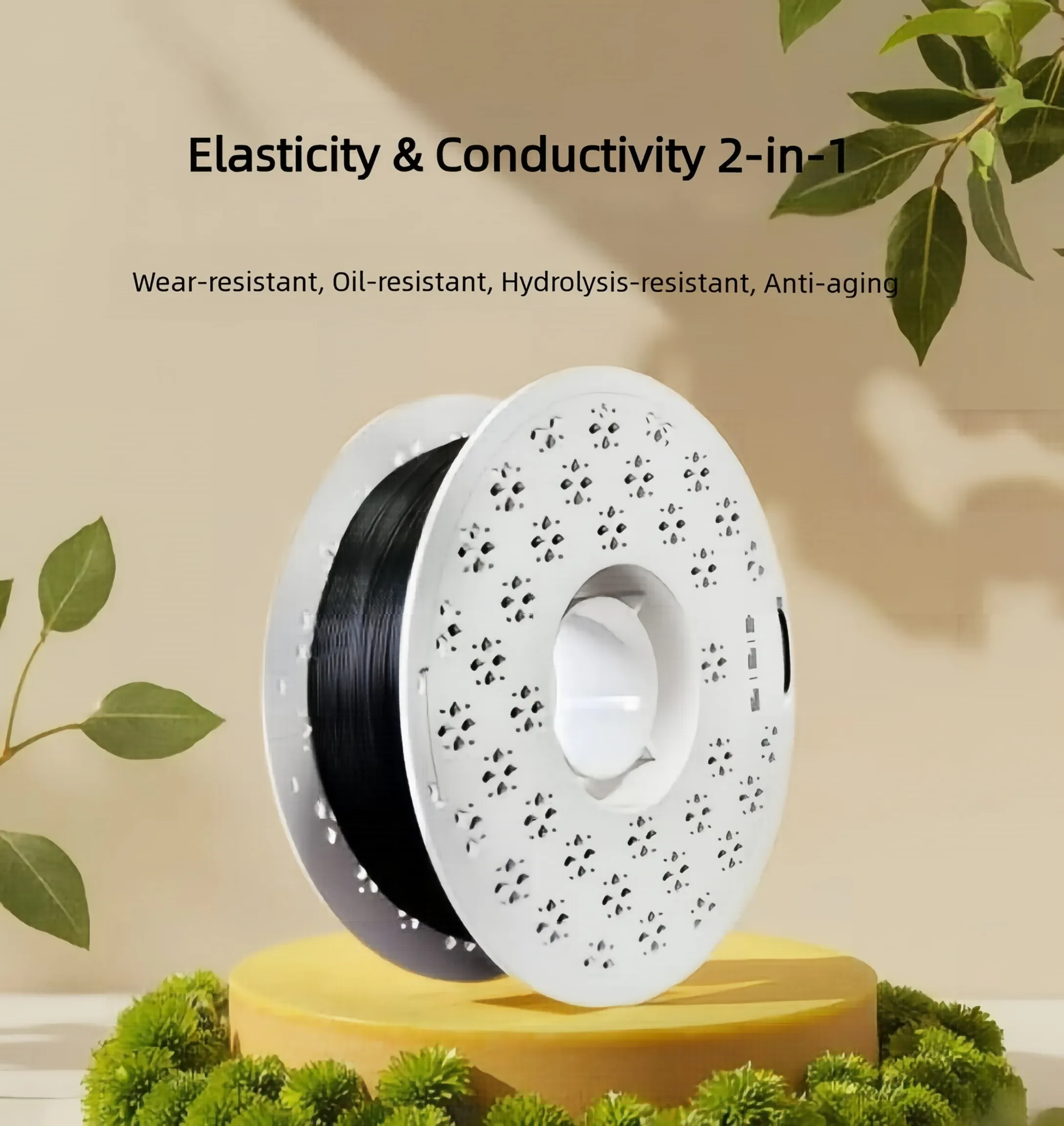 1.75mm 전도성 TPU 필라멘트 1KG 유연한 전도성 3D 프린터 필라멘트 ESD 보호용 정전기 방지 소프트 TPU 소재