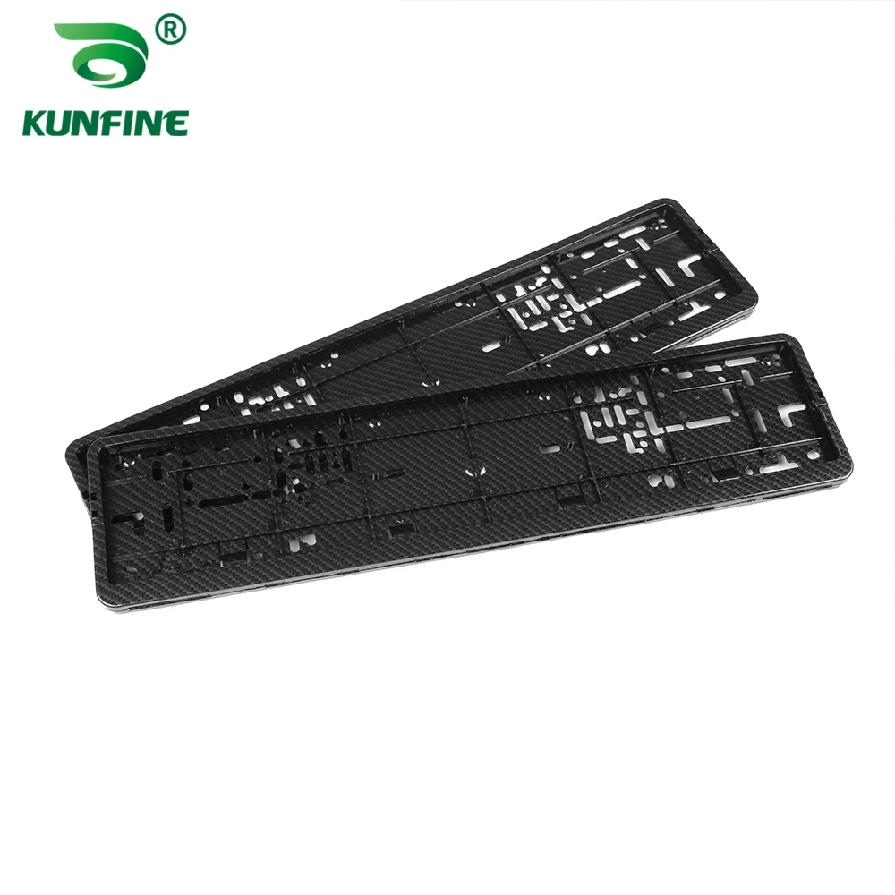 One pair Carbon Style European License Plate Frame Auto Accessory waterproof Holder with Mounting  License Plate