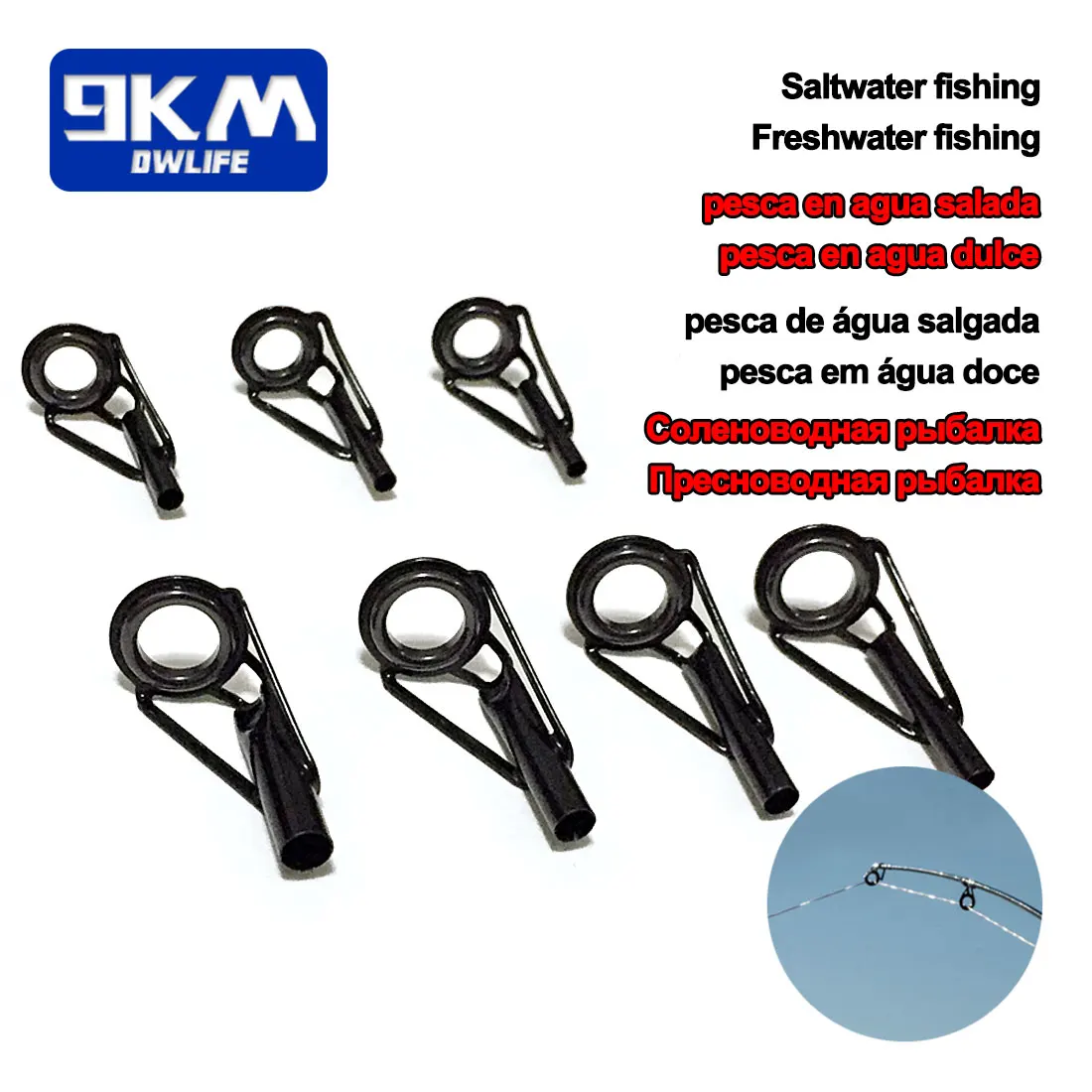 Fishing Rod Guides 30~230Pcs Rod Repair Kit Tips Top Guides Stainless Steel  Ceramic Ring Saltwater Freshwater Fishing 1.6~8.0mm