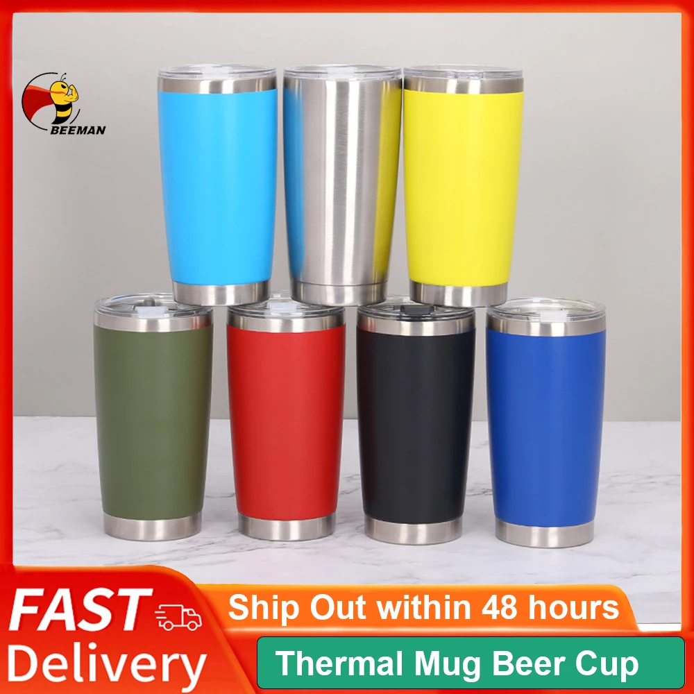 10 oz Stainless Steel Vacuum Insulated Tumbler - Coffee Travel Mug Spill Proof with Lid - Thermos Cup for Keep Hot/Ice Coffee,Tea and Beer, Size: 300