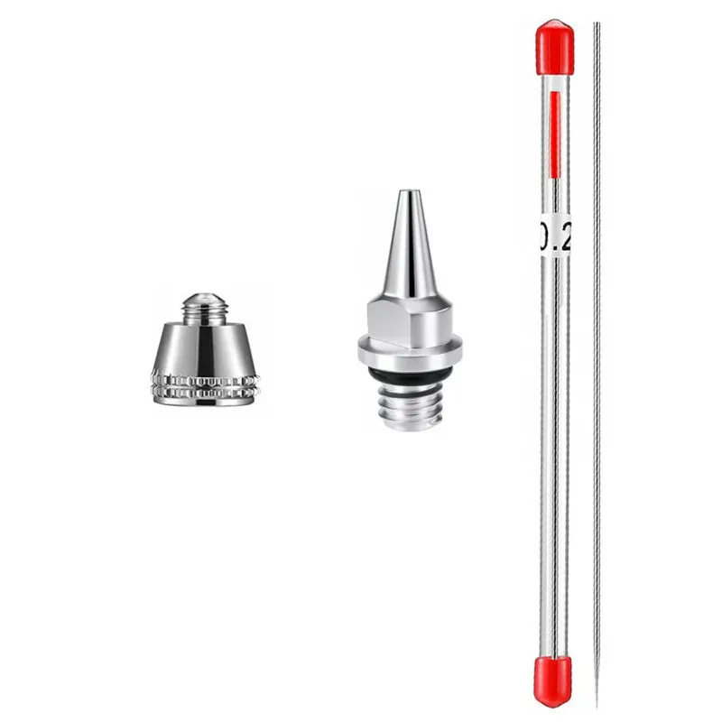 0.2 / 0.3 / 0.5mm 니들 노즐 에어 캡 및 노즐 캡 세트 교체 부품 키트 에어브러시 액세서리 모델 스프레이 도구