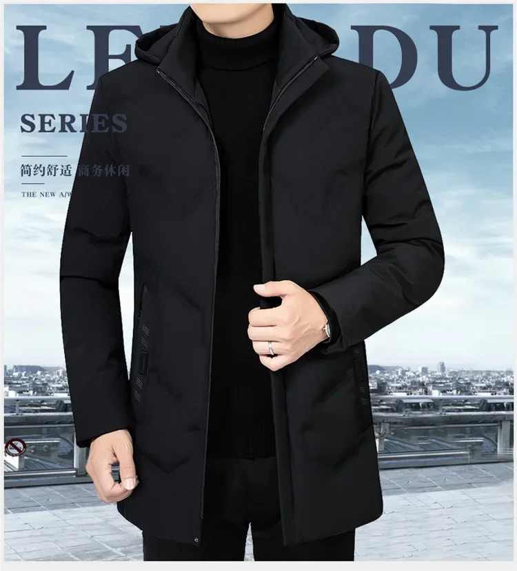 Description Picture 3 of itemWinter Parka for Men Long Thick Warm Hooded Jacket 2020 Casual Outwear Windproof Coat Size 4XL Mens Clothing ropa de hombre
