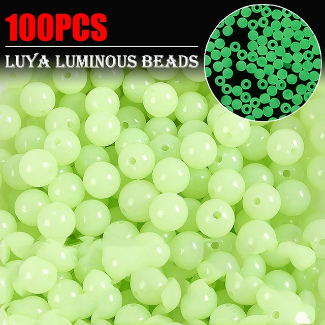 100pcs/Lot Luminous Beads 3mm-8mm Fishing Space Beans Round Float Balls  Light Glowing for Outdoor