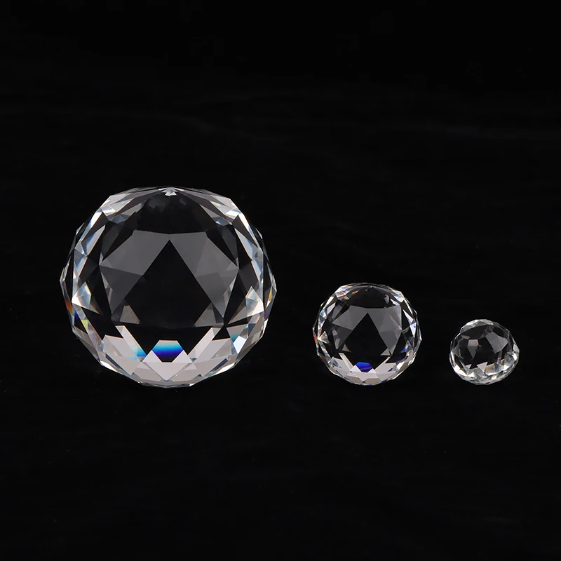 15mm/25/50mm Clear Crystal Hanging Ball Glass Prism Sun Cather Faceted Balls for Chandeliers Part Home Wedding Decoration
