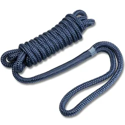 Blue Double Braided Nylon Mooring Rope - 4.6m/15ft Yacht Docking Line (Blue)