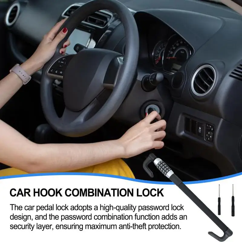 

Steering Wheel Clutch Lock Combination Code Anti Theft Steering Lock Car Pedal Locks Keyless Password Car Security Device Fits