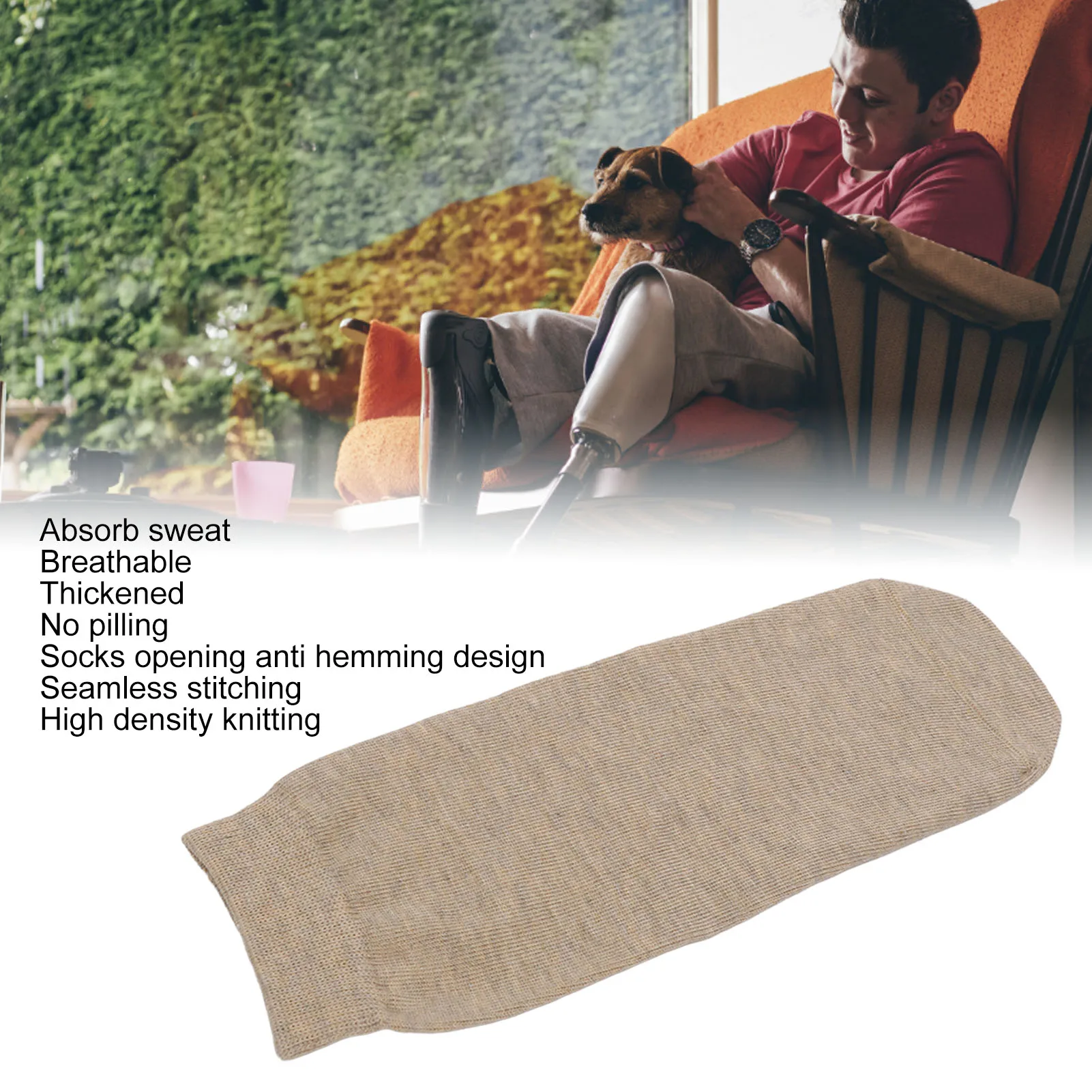 5pcs Amputee Socks Stump Socks Stump Set Portable Soft Breathable Elastic Cotton Protective Amputee for Daily Life