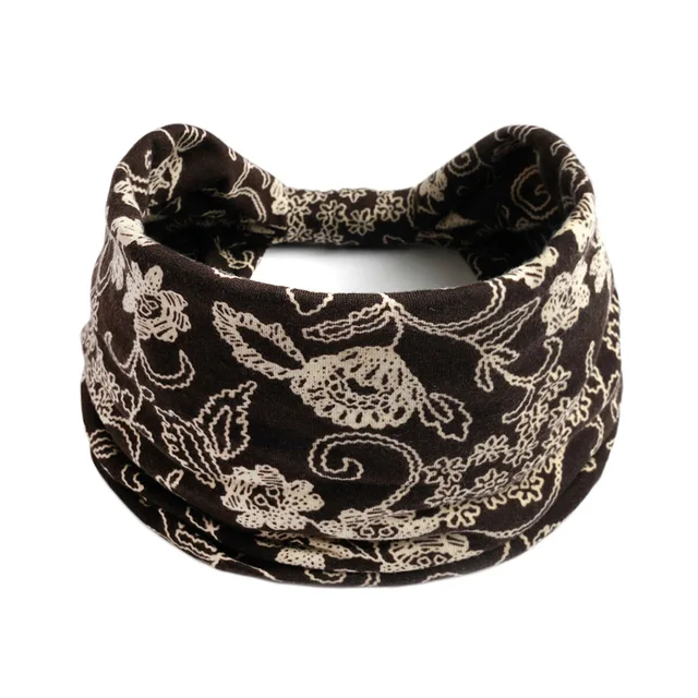 Summer Bohemian Bandanas Elastic Hair Bands Yoga Exercise Cotton Headband Women Headwear Print Vintage Cross Unisex Scrunchies 28