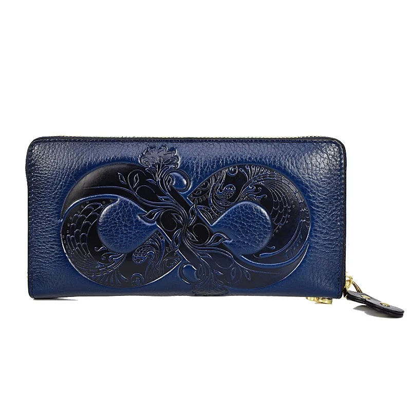 2025 New Genuine Leather Wallet Bag Long Real Cow Leather Purse Women First Layer Cowhide Card Holder Clutch for Cell Phone 4