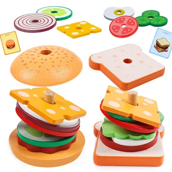 Wooden Burger Stacking Toy 1