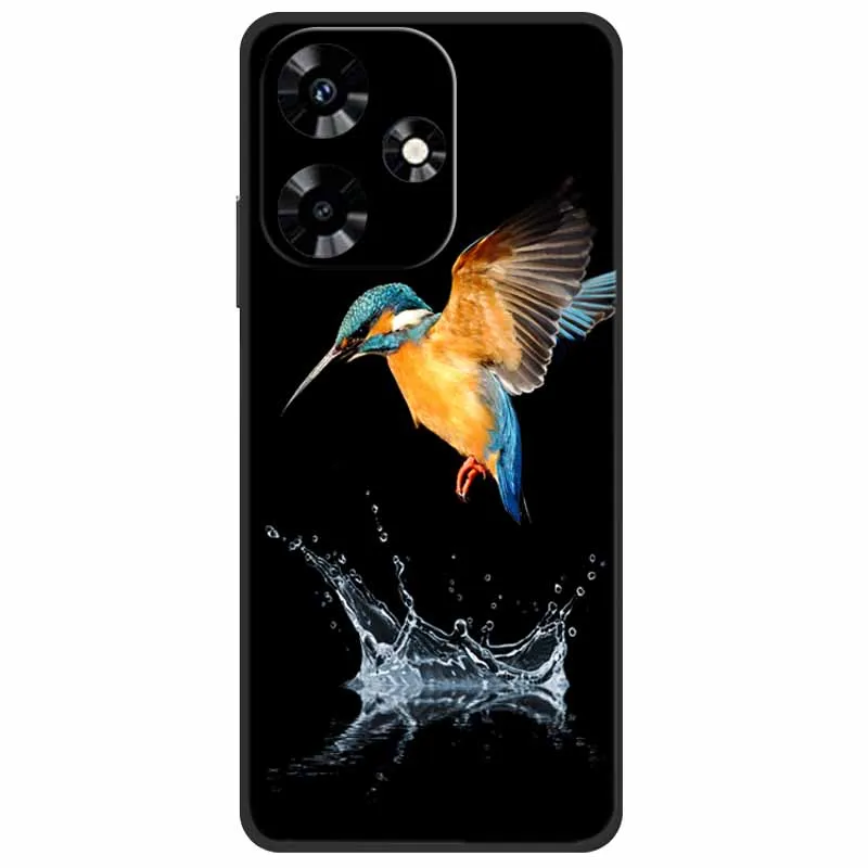 Silicone Wolf Lion TPU Soft Phone Case - Black
