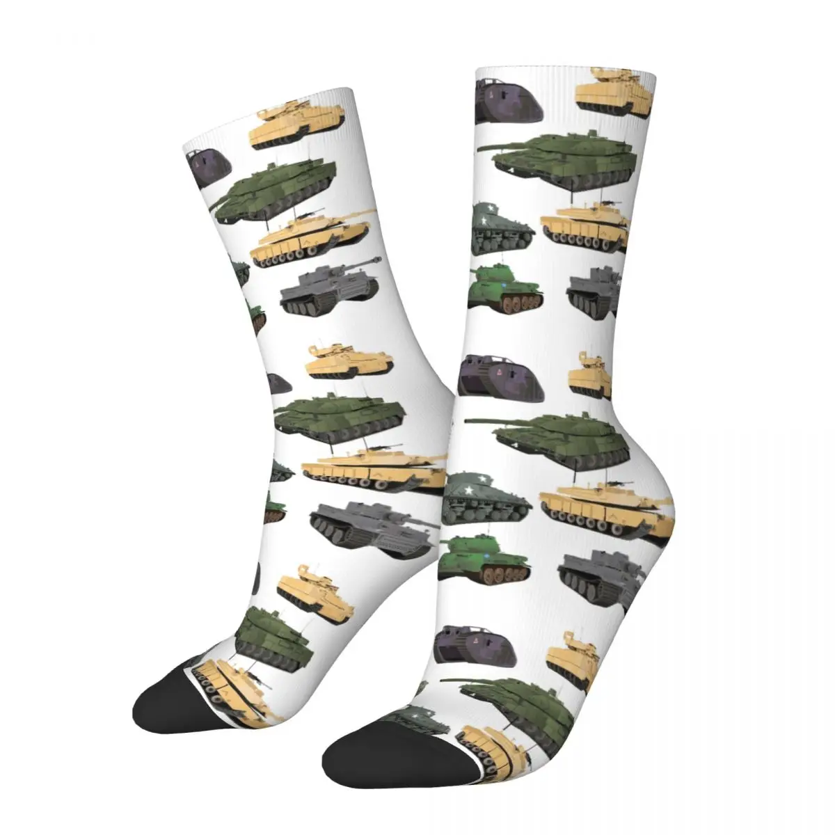 

Multiple Battle Tanks Socks Harajuku High Quality Stockings All Season Long Socks Accessories for Unisex Gifts