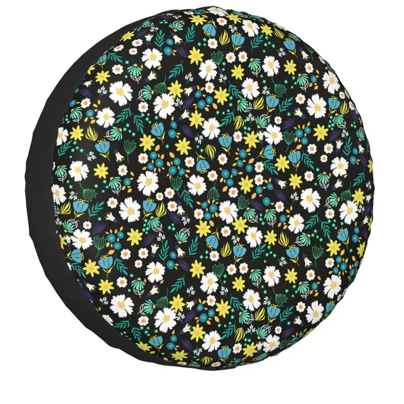 Vintage Tiny Flowers Daisy Tire Cover 4Wd 4X4 Trailer Floral Spare Wheel Protector For Prado Pajero Jeep 14" 15" 16" 17" Inch