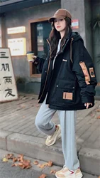 Workwear Hooded Down Pie Overcoming Women's Winter New Korean Edition Explosive Street Design Sensational Hot Coat