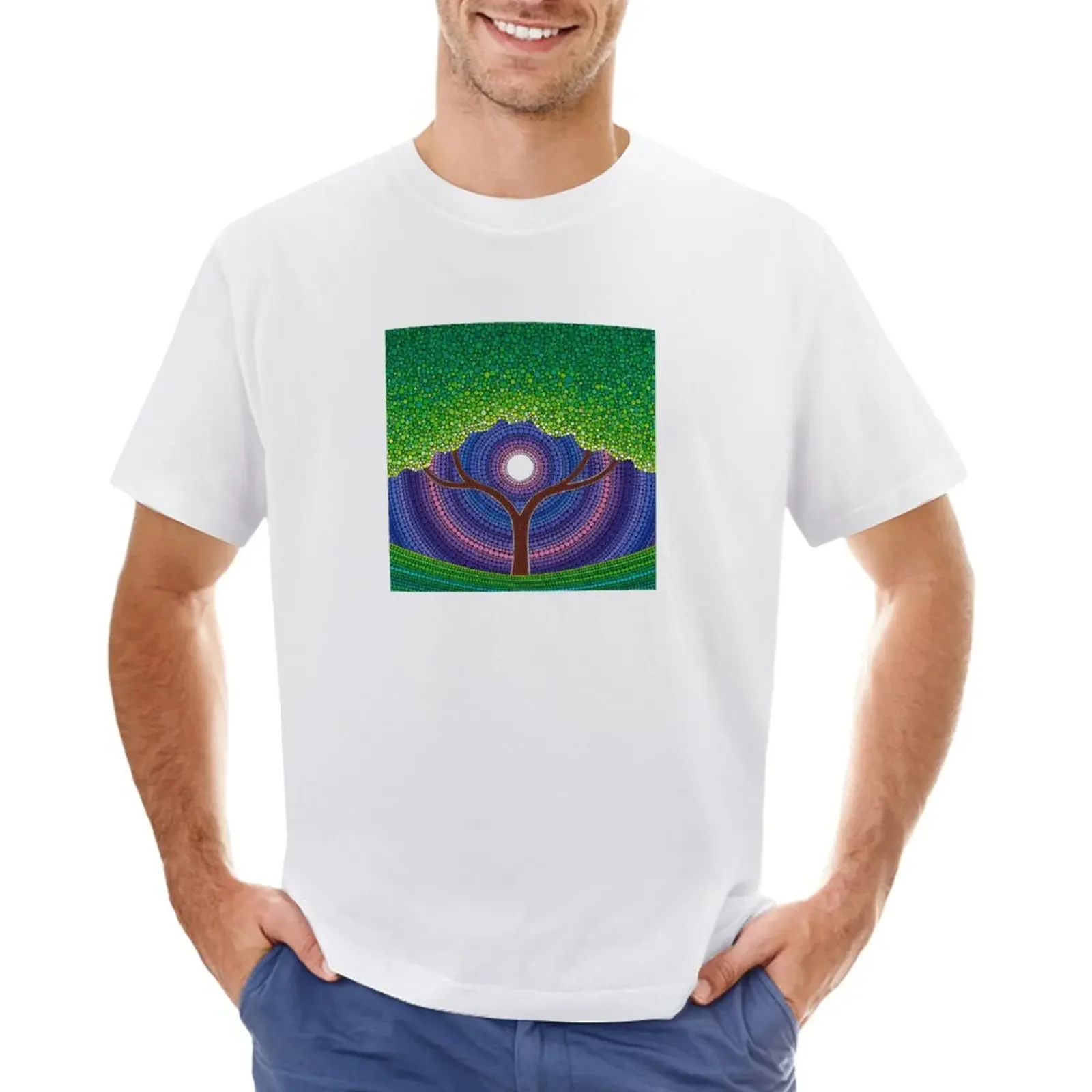 

Happy Tree of Life T-Shirt summer clothes anime plain black t shirts men