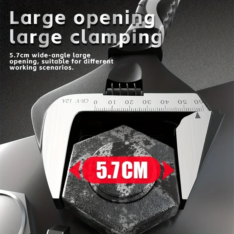 6/8 inch Multi-functional Adjustable Wrench Chromium Vanadium Steel Live Mouth Short Handle Heavy-Duty Wrench Household Tools 2