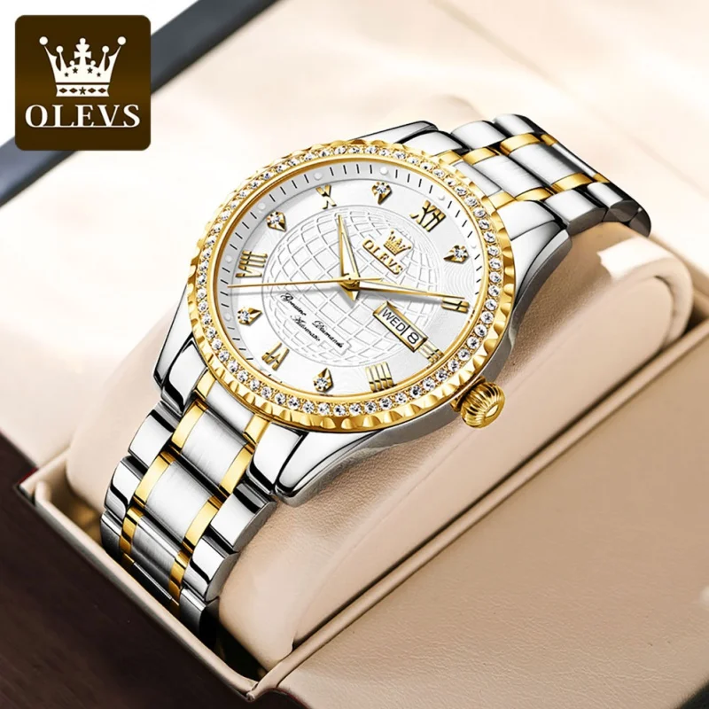 

OLEVS 6616 Brand Man Fashion Business Watches Cheap Pricesized Stainless Steel Clock WristWatch For Men