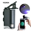 60X/100X  Mobile Phone Microscope with Cell Phone Clip Pocket Magnifying Glass LED UV Light f/ Jade Identification 1