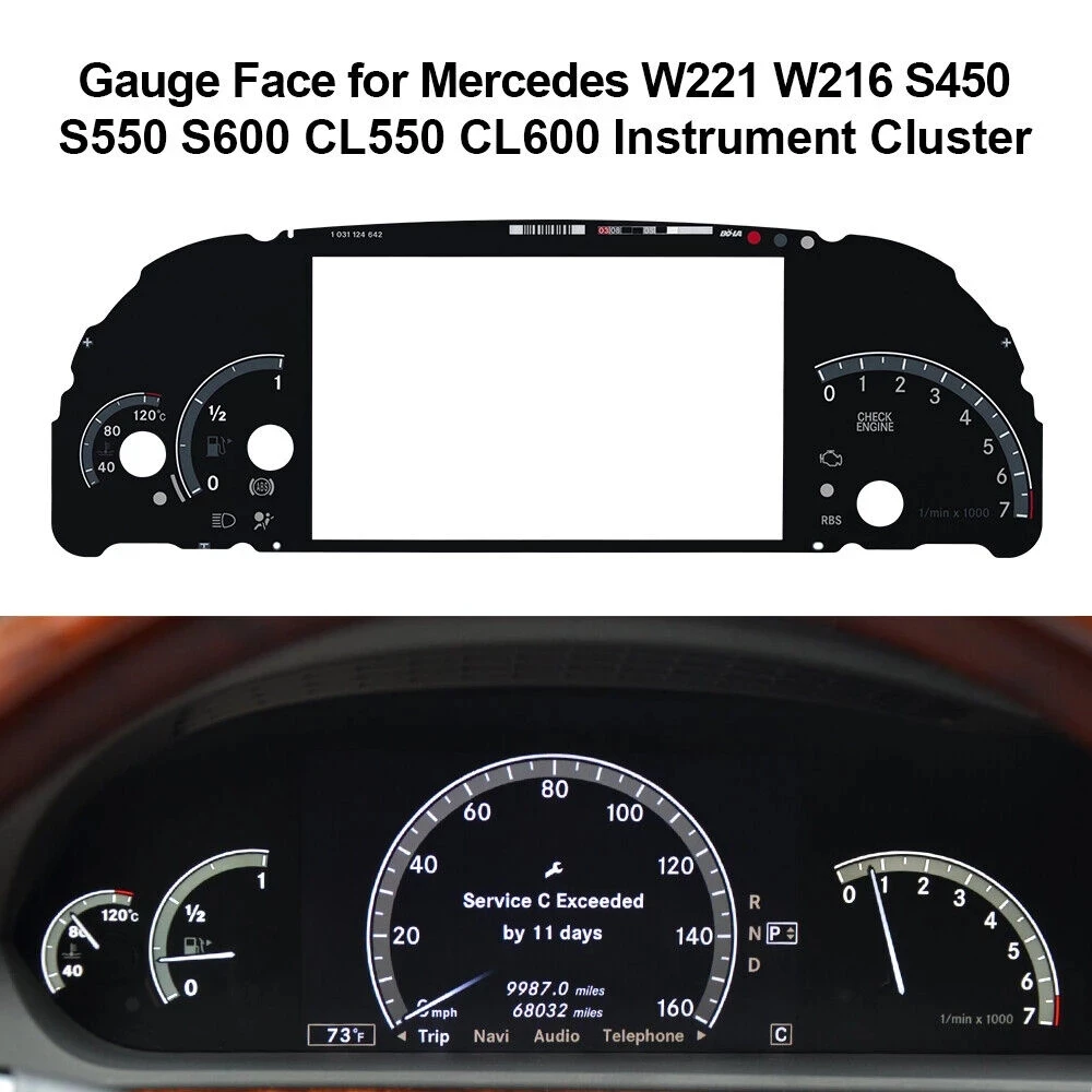 

Dashboard Gauge Face for Mercedes W221 W216 S450 S550 S600 CL550 CL600 Instrument Cluster