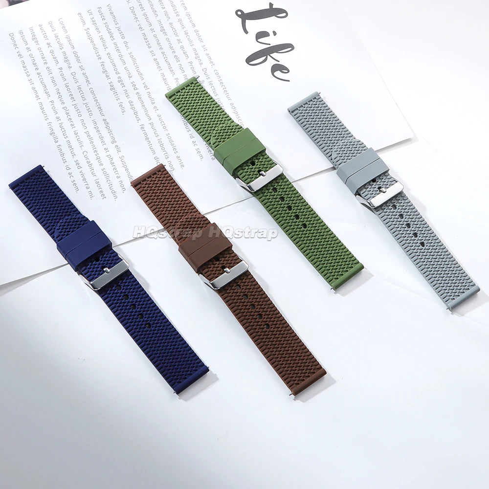 Silicone Quick Release Watch Strap - Soft Sport Waterproof Rubber Wristband Accessory