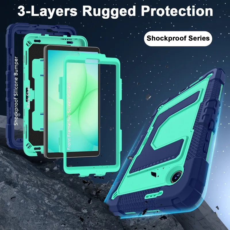 Heavy Duty 8.7-Inch Tablet Case with Stand & Shoulder Strap