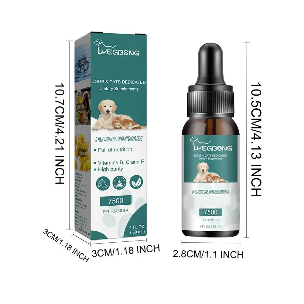 New High-end 30ml Pet Seed Oil Natural Pain And Anxiety Relief For Dogs&Cats Vitamins B, C, E Enhance Physical Fitness Oil