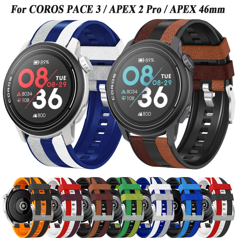 Per Coros Pace 3 Cinturino Cinturino Per Coros Apex 2 Pro / Apex 46Mm Sostituzione Cinturino 22Mm Cinturino In Pelle Silicone Apex Pro