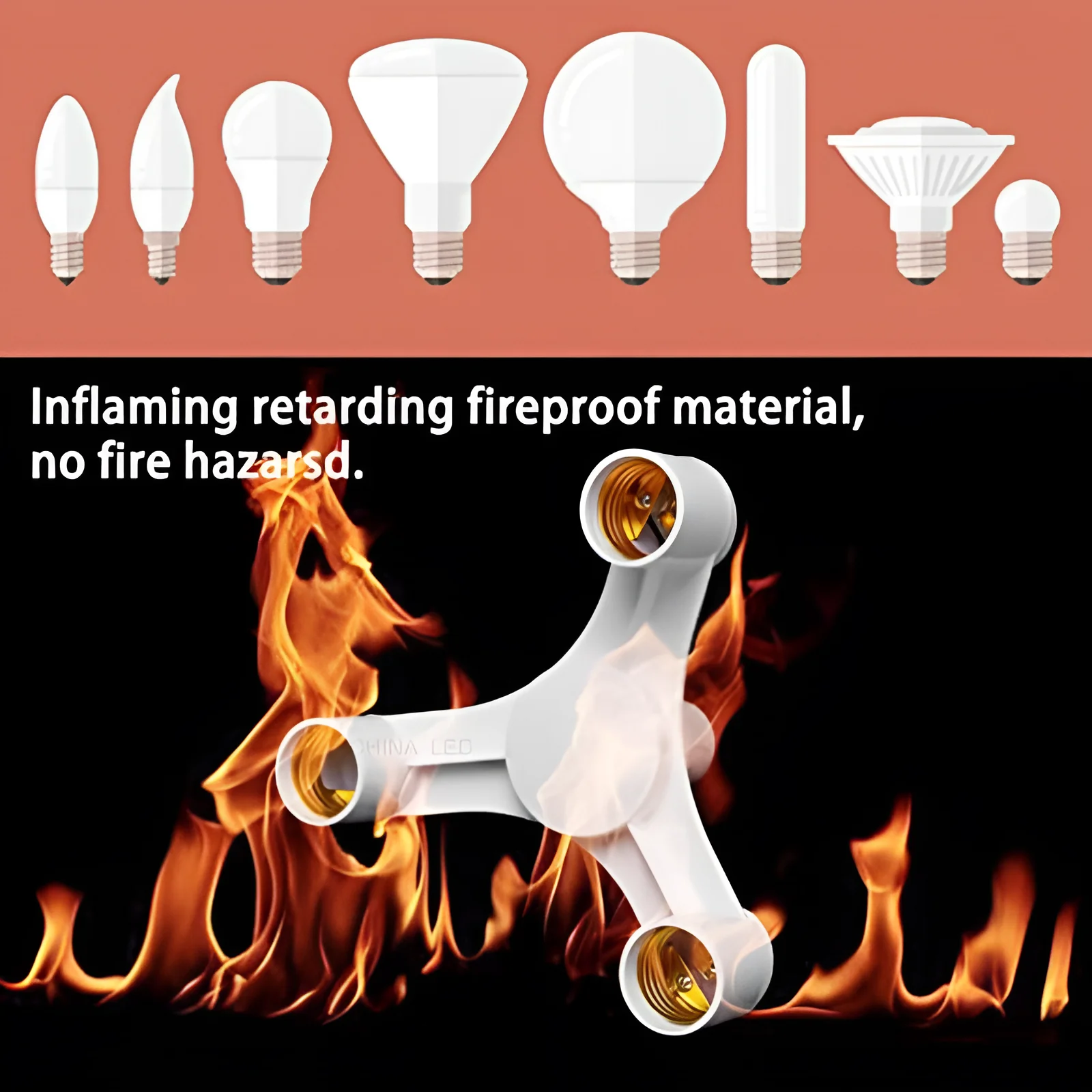E27 to E27 LED Bulb Lamp Holder 2 in 1/3 in 1/4 1/5 1 Base Socket Splitter LED Lamp Socket Light Bulb Adapter Holder lamp bulb holder lamp holder lamp base lamp socket extender socket converter led lamp base lamp socket adapter
