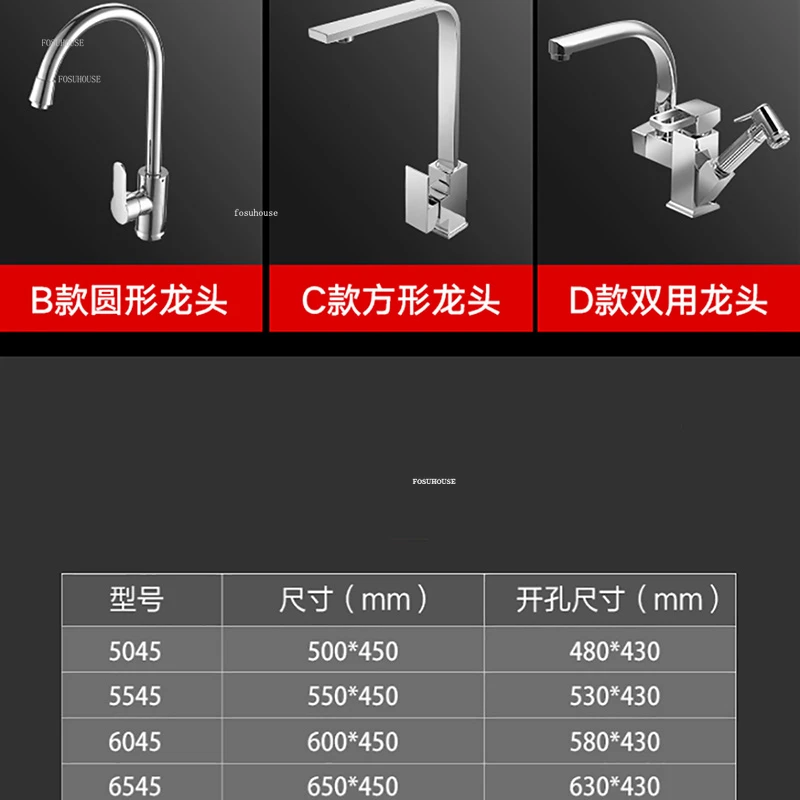 Modern Stainless Steel Kitchen Sinks Home Single Hole Kitchen Sink Under Counter Wash Basin Nano Handmade Accessories