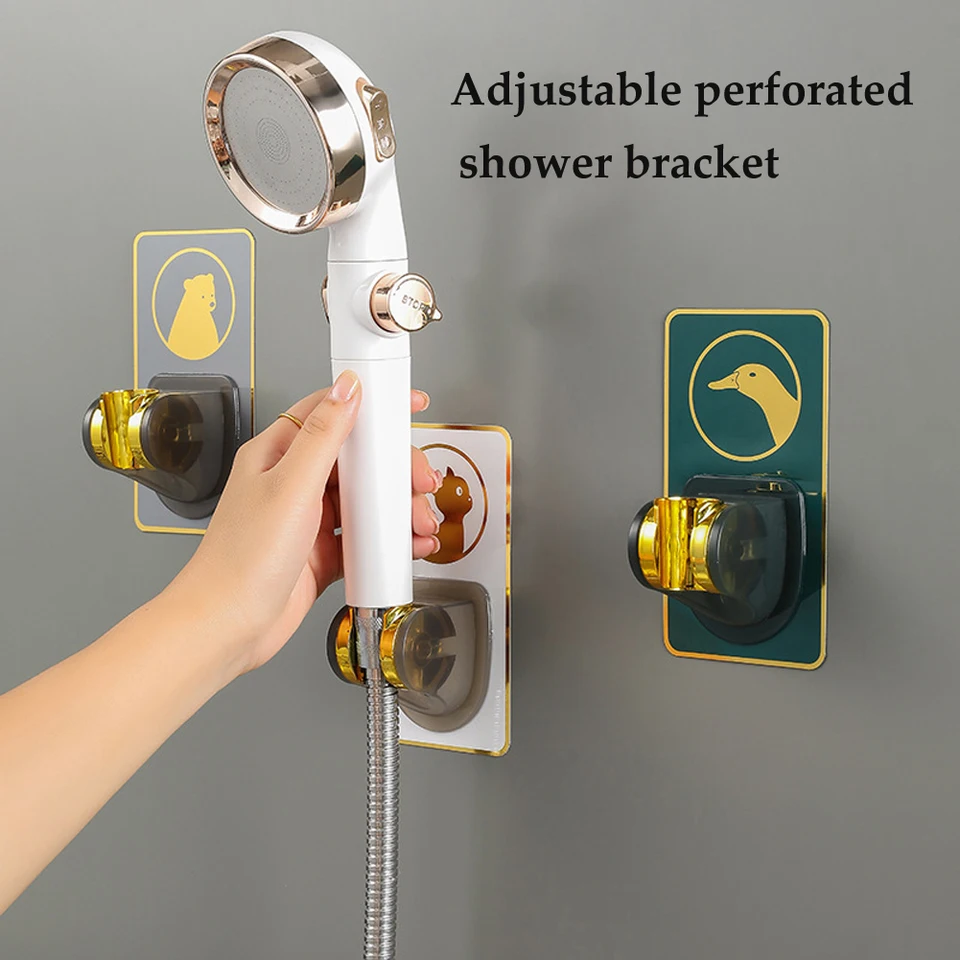Soporte de cabezal de ducha sin taladro, accesorio de succión de mano  autoadhesivo, pulido ajustable, sin perforaciones - AliExpress
