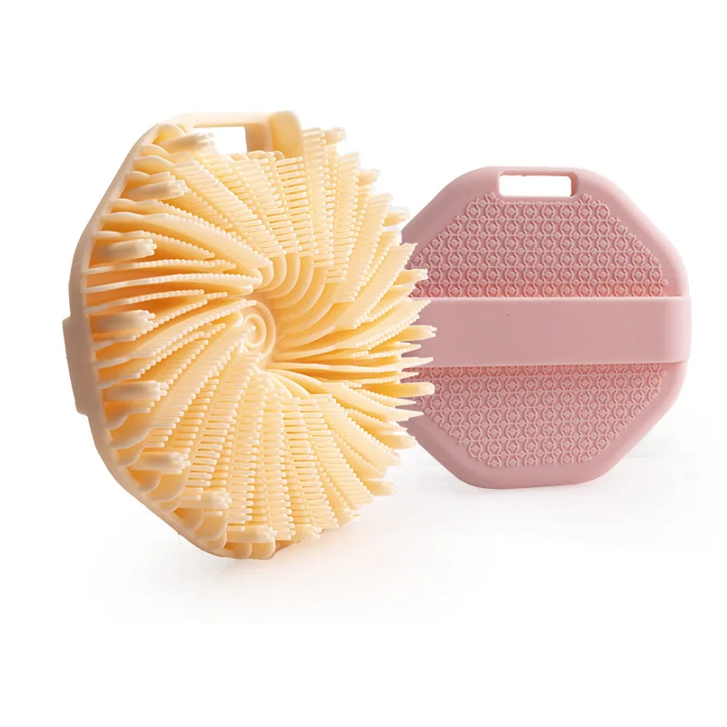 Soft Silicone Body Scrubber Bath Brush With Ergonomic Handle Portable Shower Massage Cleaning Exfoliating Home Tool 4