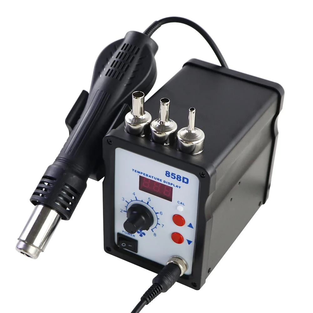 Hot Air Gun 858D+ 700W SMD BGA Rework Solder Desoldering Station LED Digital Display Adjustable Temperature Heat Gun Solder Tool hot air gun heat gun