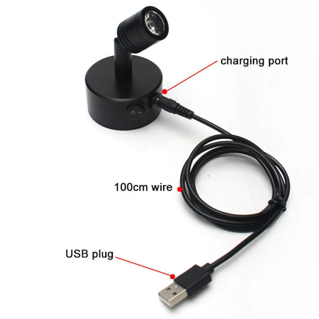 Black 2W Battery Portable LED Spot Lights for Jewelry Cabinet Lamp AAA Dry Battery Powered 3000K 6000K Table Desk on Spotlight 5