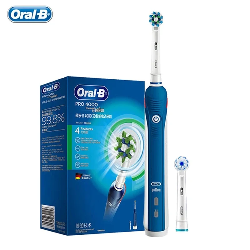 Cepillos de dientes eléctricos Oral B Pro2000, rotación sónica 3D, blanqueamiento dental, 2 modos, sensor de presión visible, recargable, resistente al agua