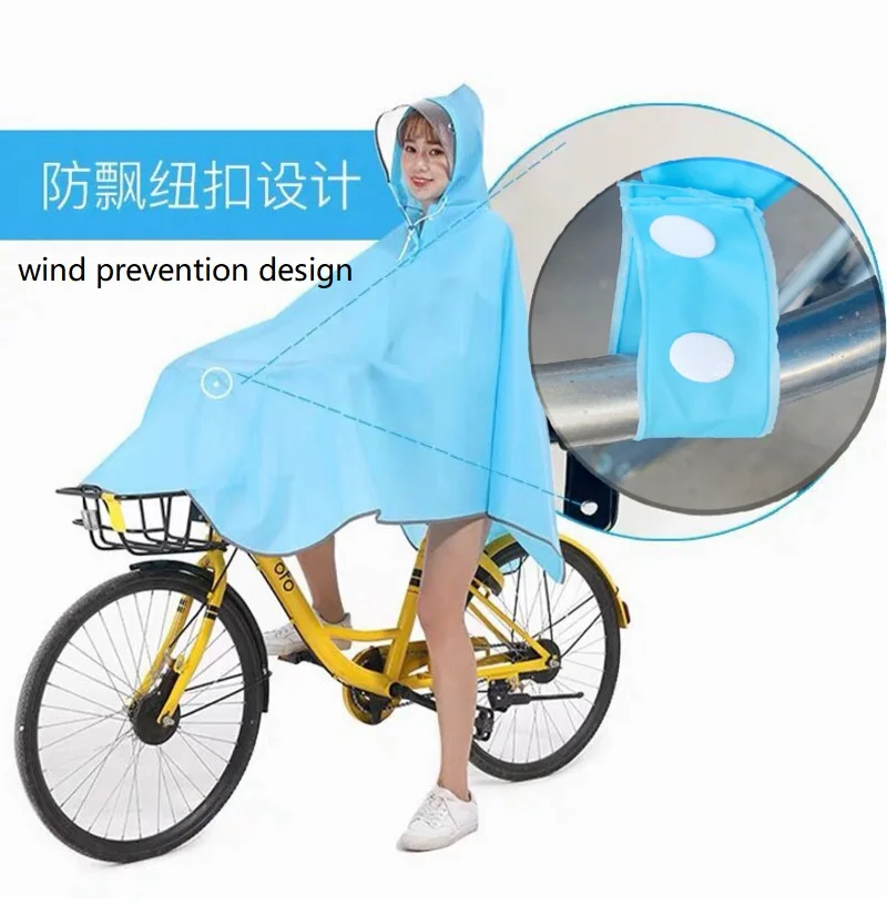 EVA Raincoat for Bicycle Cycling Poncho Bagpack Design Adult Rainwear Transparent Reflective Strip Wind-resistant Raincoat raincoat poncho