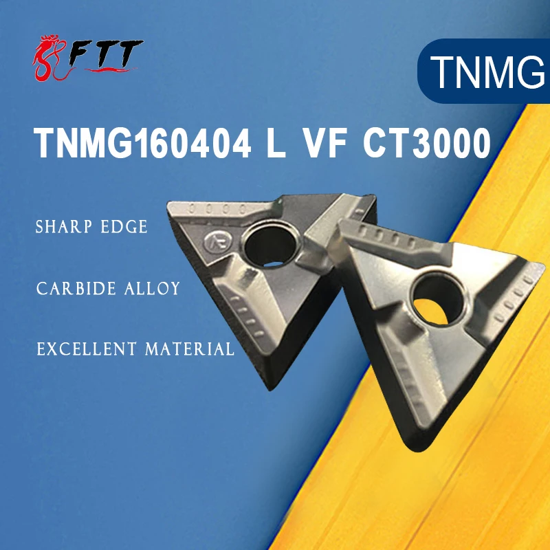 

10PCS TNMG160404 L VF CT3000 External Turning Tools Cermet Grade Carbide Insert Lathe Cutter Tool Tokarnyy Turning Insert