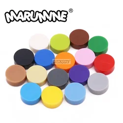MARUMINE Flat Tile 1x1 Round 98138 Tiles 300PCS Roof Accessories Parts Plate Sets Breadboard Building Bricks MOC Blocks